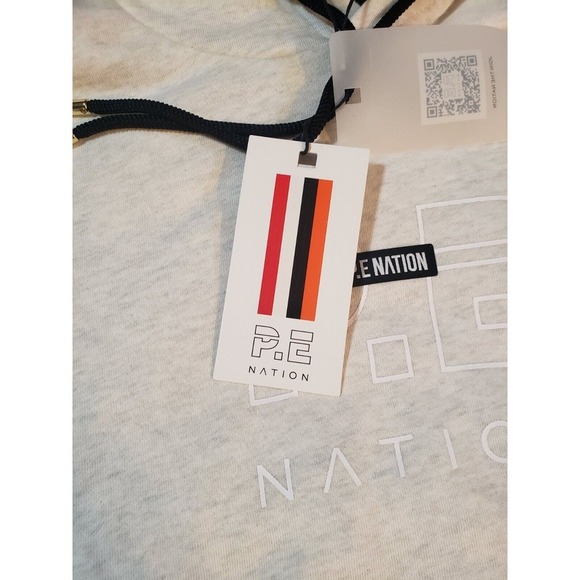 P.E. Nation NWT Womens Endurance Drawstring Hoodie Sweatshirt White M Pullover - Picture 4 of 16